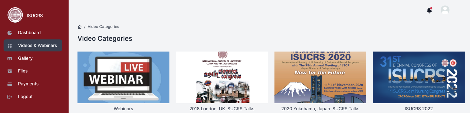 ISUCRS members dashboard 1